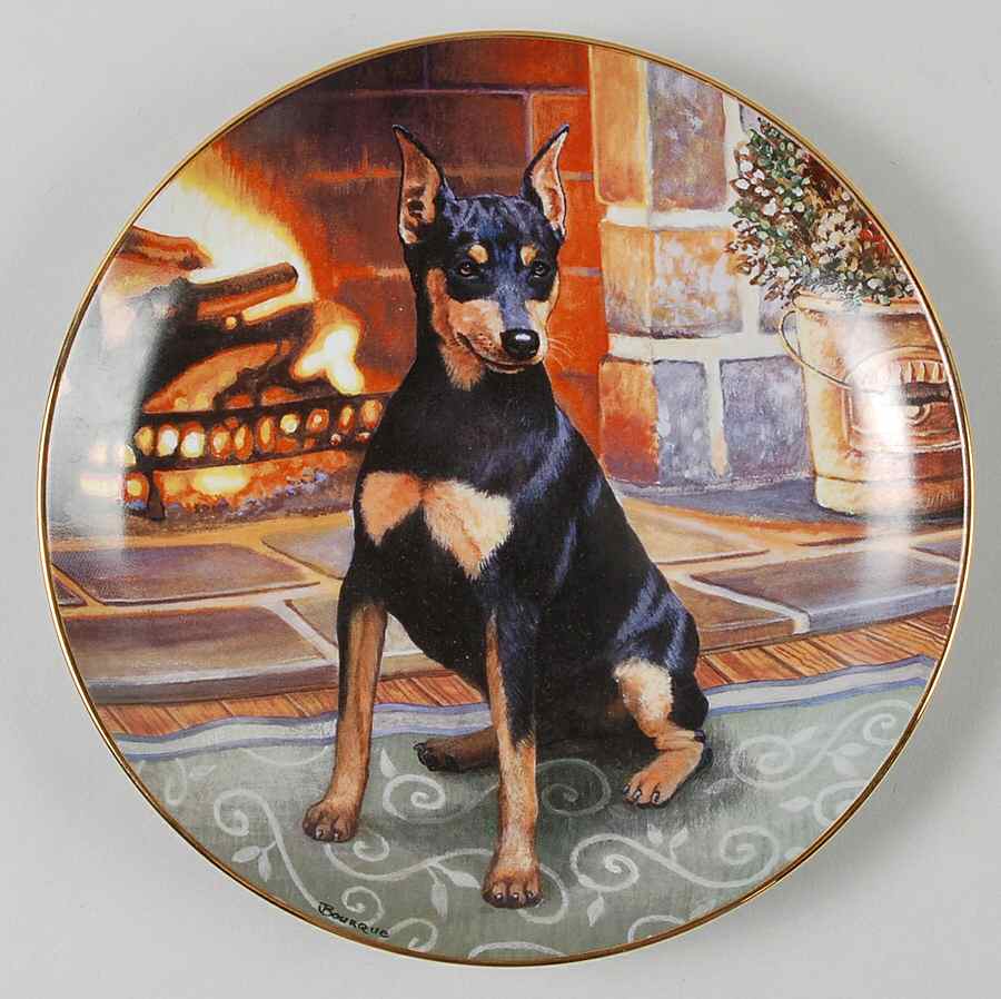 Miniature Pinschers Fireside Friend - No Box by Danbury Mint-1