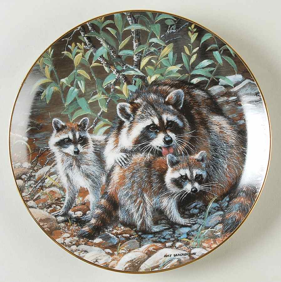 Woodland Creatures Raccoon Family - No Box by Danbury Mint-1