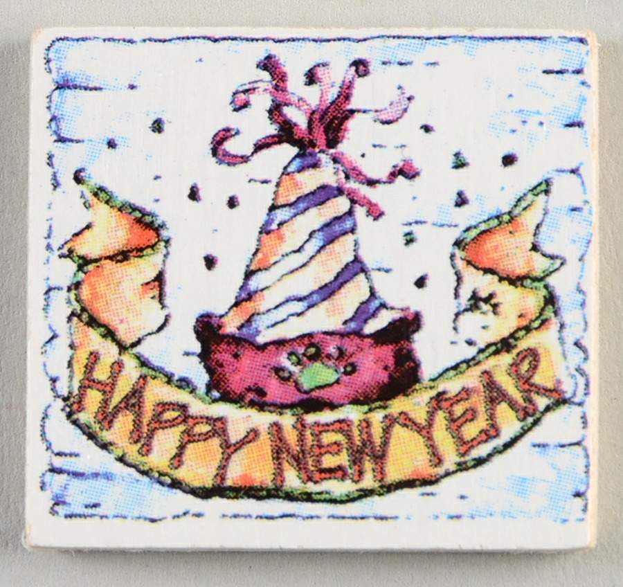 Boyds Bear Calendar Perpetual New Year's Day Tile - No Box by Danbury Mint-1