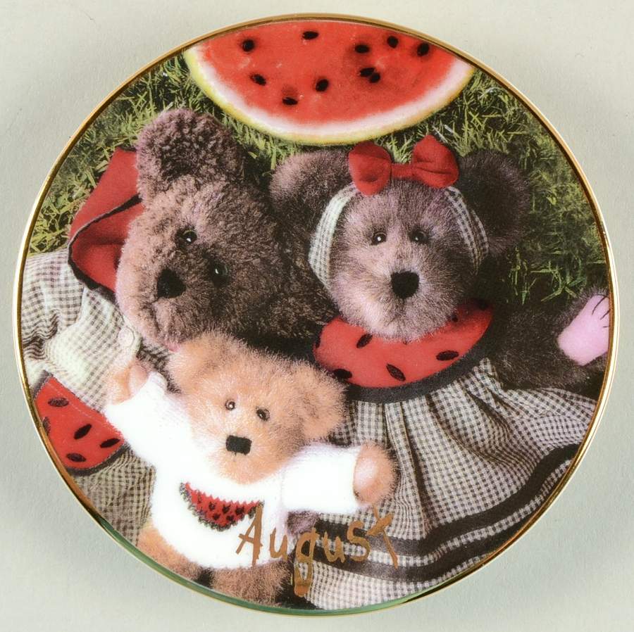 Boyds Bear Calendar Perpetual August - No Box by Danbury Mint-1