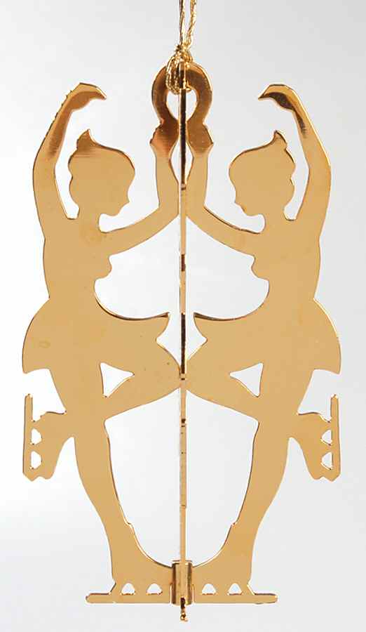 1980 Gold Christmas Ornament Collection Skater-Girl - Boxed by Danbury Mint-1