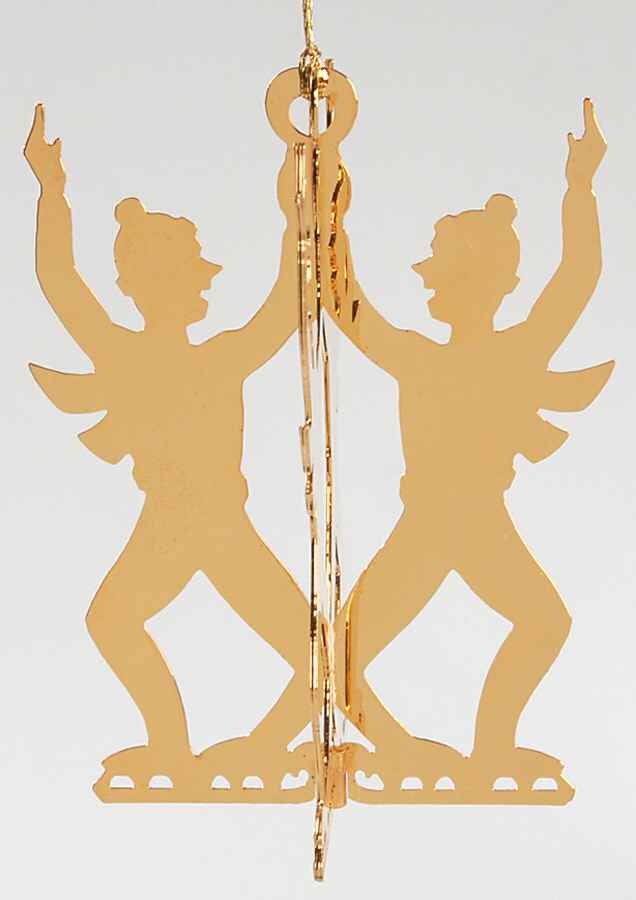 1980 Gold Christmas Ornament Collection Skater-Boy - No Box by Danbury Mint-1