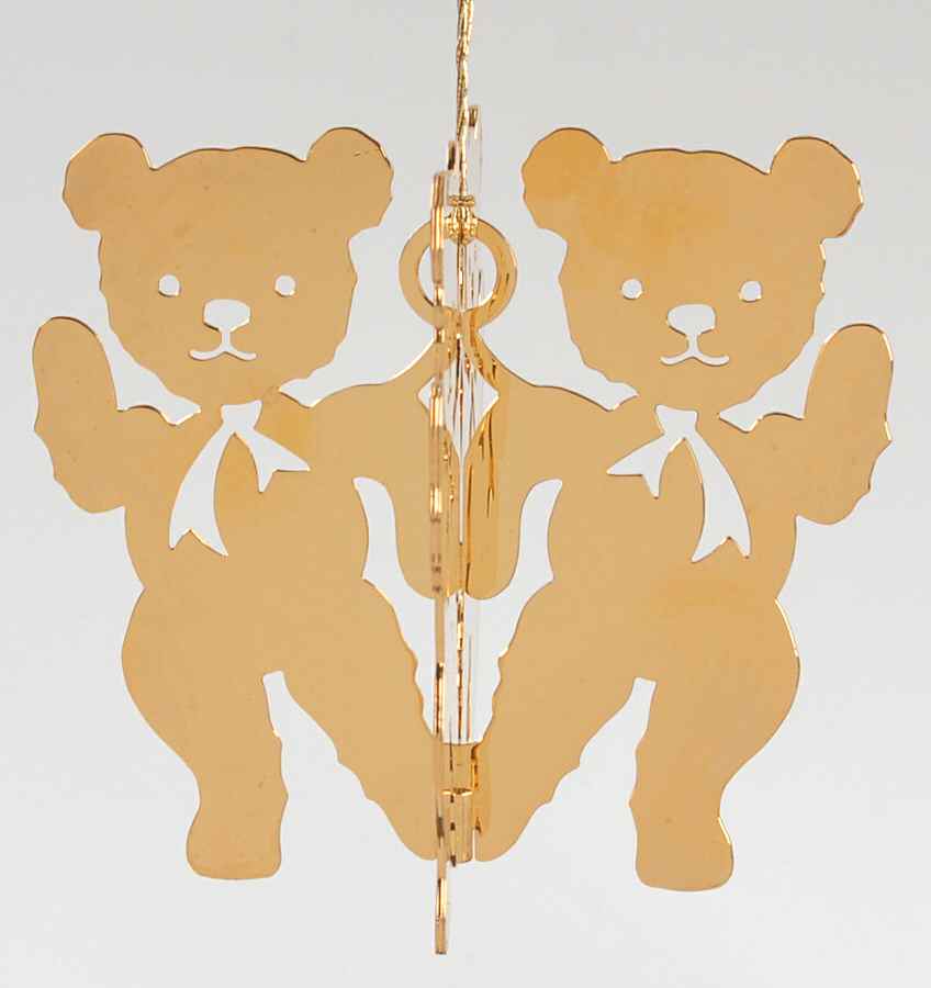1980 Gold Christmas Ornament Collection Teddy Bear - No Box by Danbury Mint-1