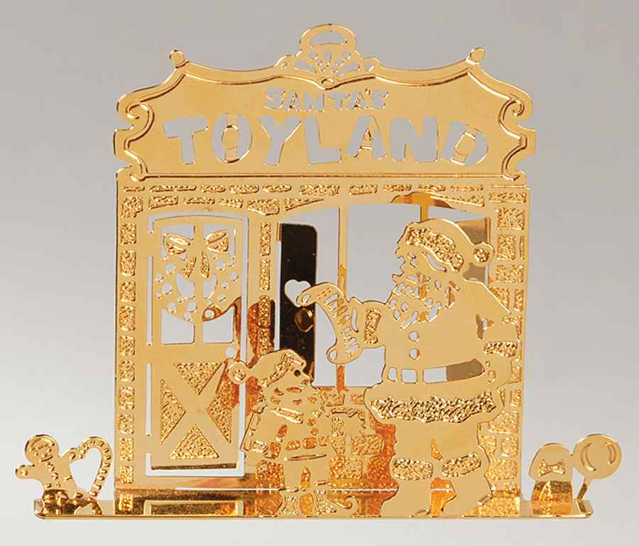 1989 Gold Christmas Ornament Collection Santa's Toyland - Boxed by Danbury Mint-1