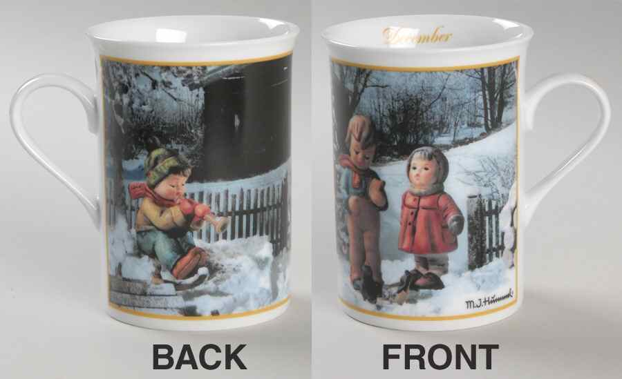 M I Hummel Mugs of the Year December -Winter Song - No Box by Danbury Mint-1
