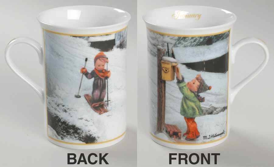 M I Hummel Mugs of the Year January-Skier - With Box by Danbury Mint-1