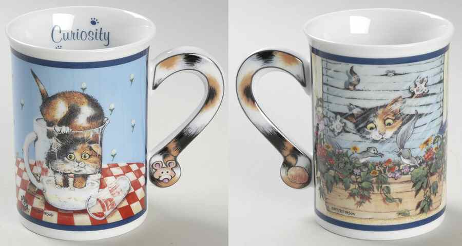Comical Cats Collector Mug Curiosity - Boxed by Danbury Mint-1