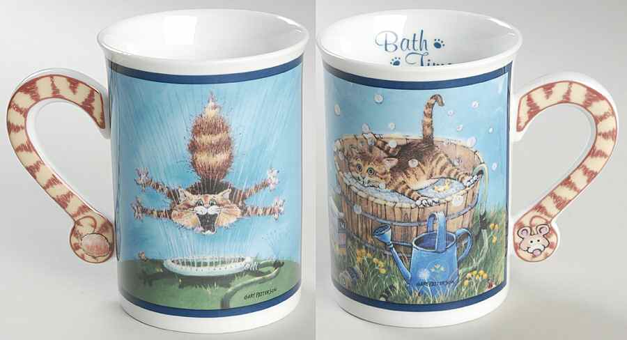 Comical Cats Collector Mug Bath Time - No Box by Danbury Mint-1