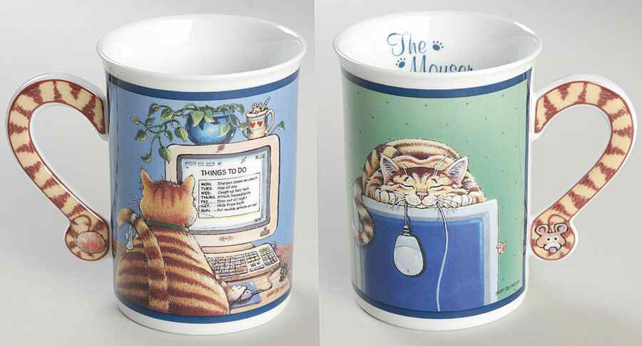 Comical Cats Collector Mug The Mouser - No Box by Danbury Mint-1