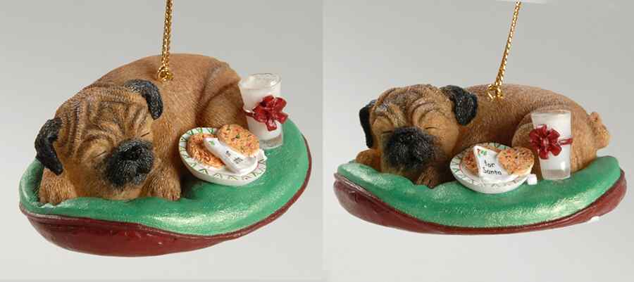 Pugs and Kisses Ornament Dog Tired - No Box by Danbury Mint-1