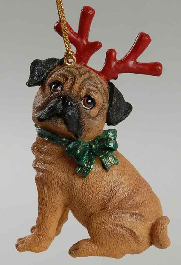 Pugs and Kisses Ornament Sleigh Mate - No Box by Danbury Mint-1