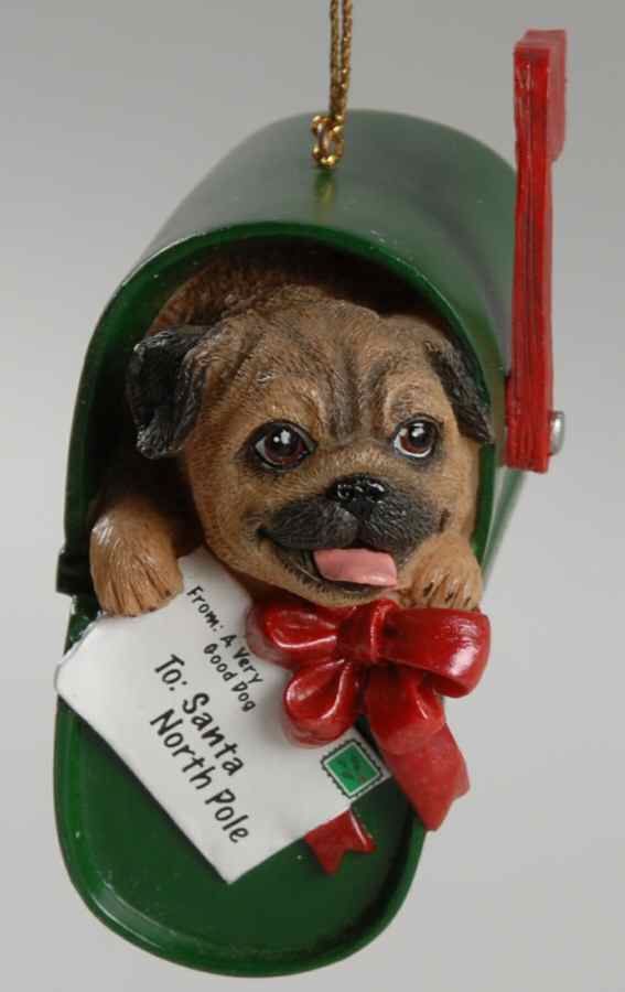 Pugs and Kisses Ornament Paw-Cel Post - No Box by Danbury Mint-1