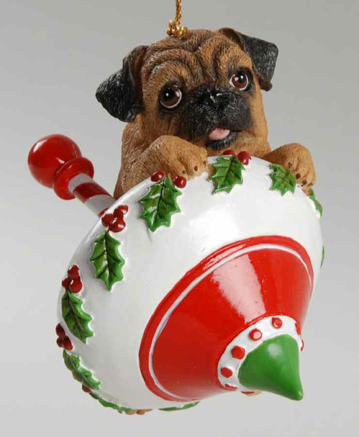Pugs and Kisses Ornament Top Dog - No Box by Danbury Mint-1