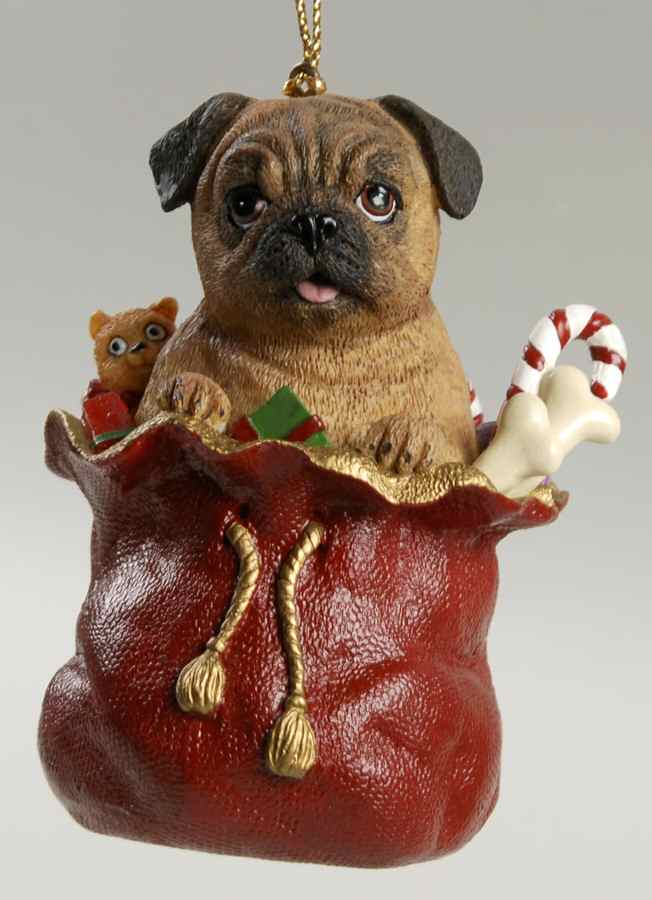 Pugs and Kisses Ornament Paw-Feet Present - No Box by Danbury Mint-1