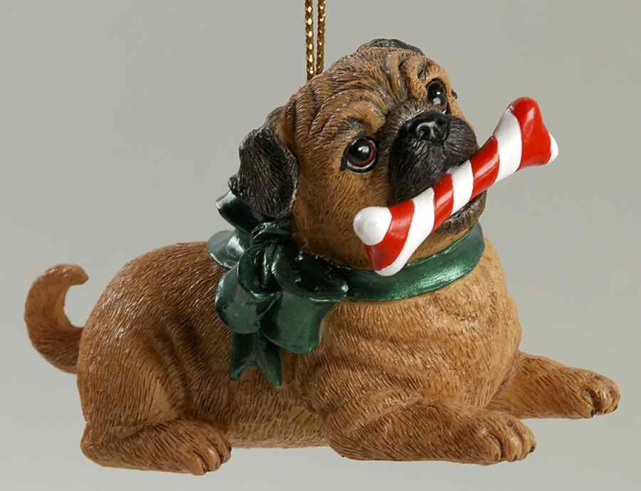Pugs and Kisses Ornament Christmas Dinner - No Box by Danbury Mint-1