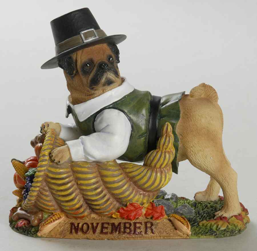 Pug Calendar Figurines November - No Box by Danbury Mint-1