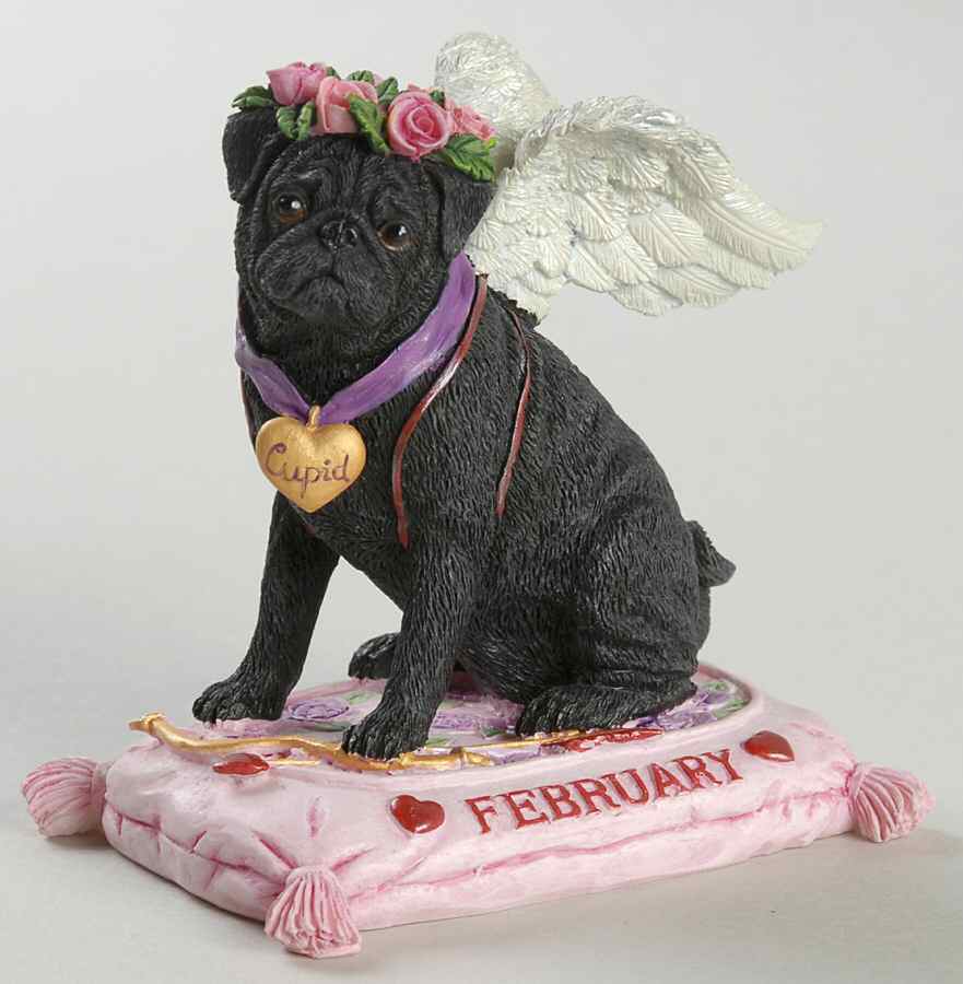 Pug Calendar Figurines February - No Box by Danbury Mint-1