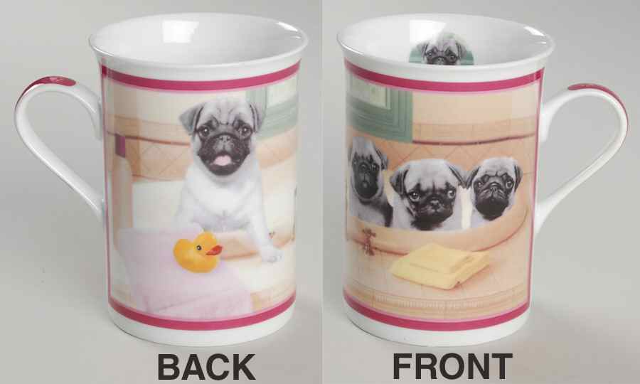 Purely Pugs Mug Bath Time - No Box by Danbury Mint-1