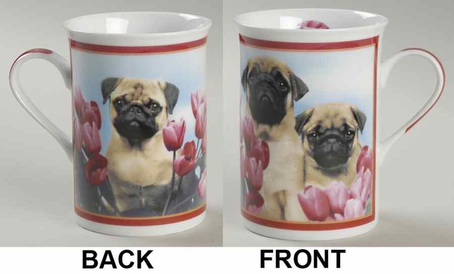 Purely Pugs Mug Tulip Time - No Box by Danbury Mint-1