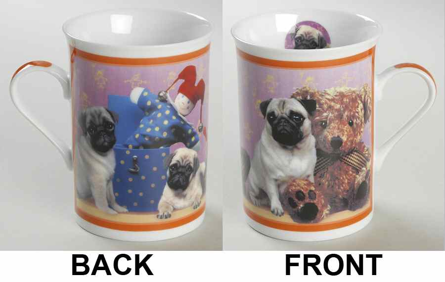Purely Pugs Mug Playtime Pugs - No Box by Danbury Mint-1