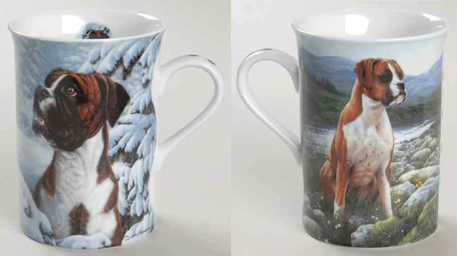 Boxers Mugs Footprints In The Sand And Riverside  - No Box by Danbury Mint-1