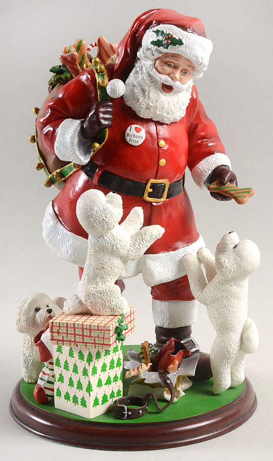 Bischon Frise Christmas Figurines Santa's Little Bischons - No Box by Danbury Mint-1