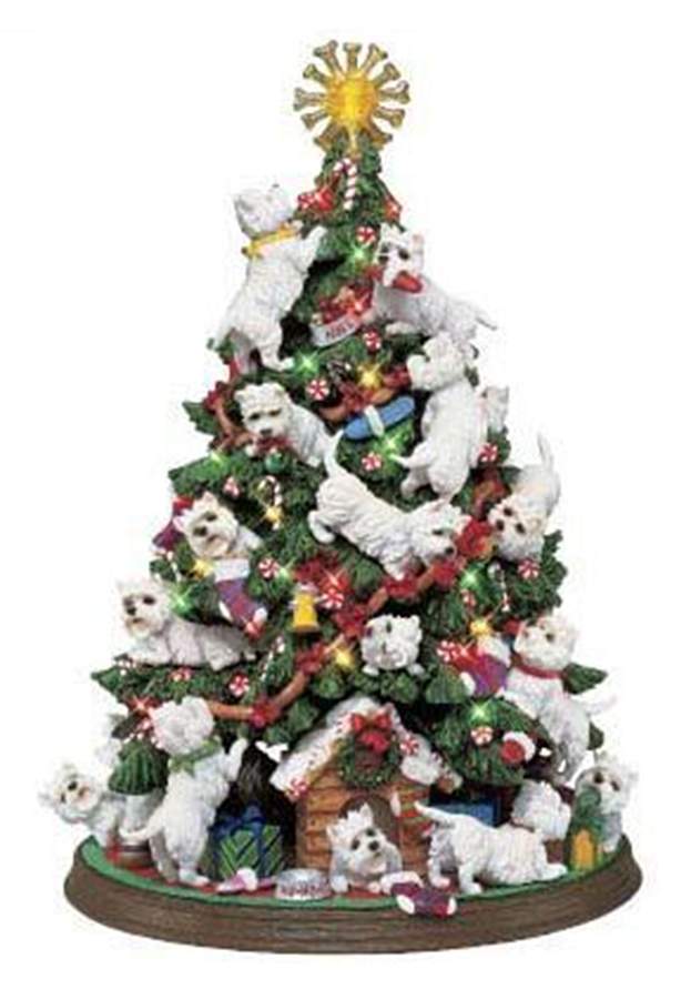 Westie Christmas Figurines West Higland Terrier Christmas - No Box by Danbury Mint-1
