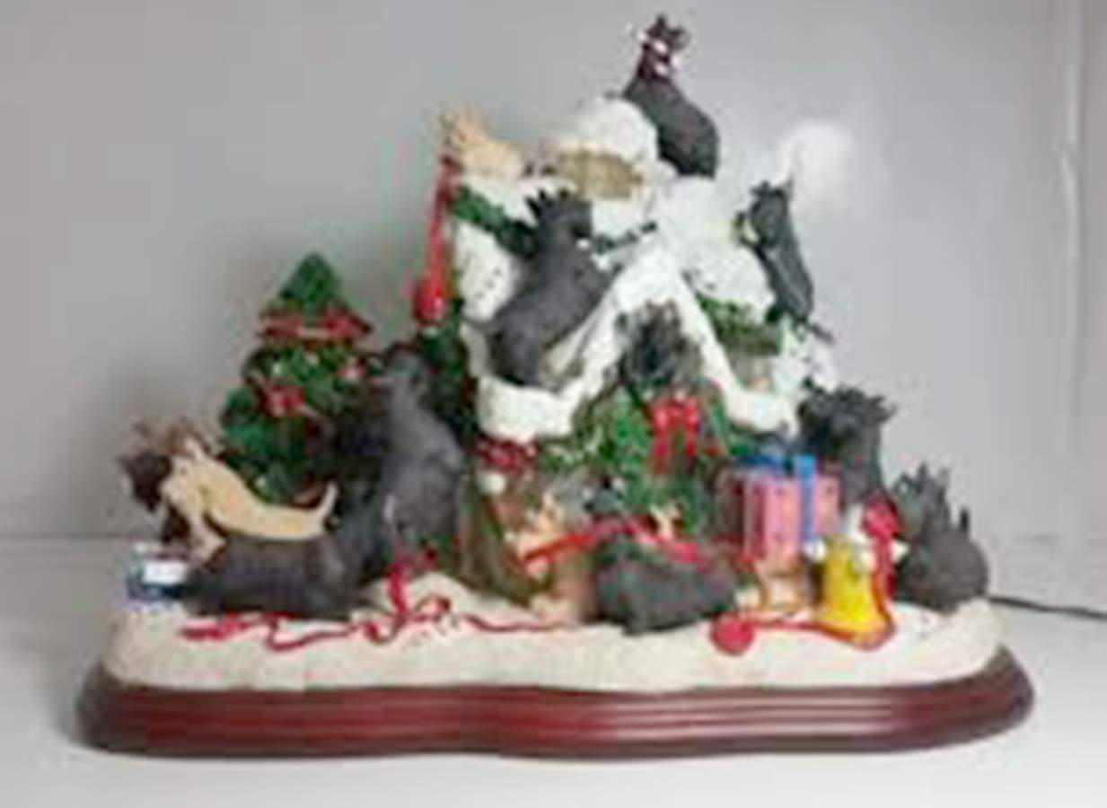 Scottish Terrier Scottie Christmas Sleigh - Boxed by Danbury Mint-1