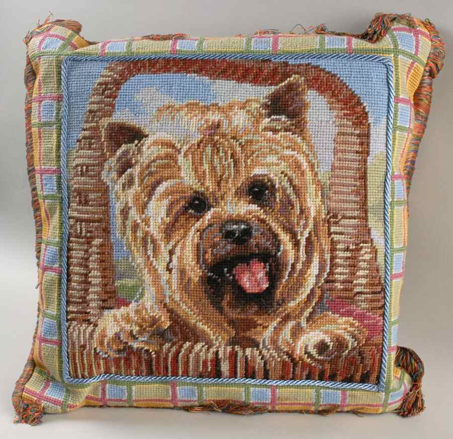 Danbury Mint Giftware Yorkie Needlepoint Pillow - No Box by Danbury Mint-1