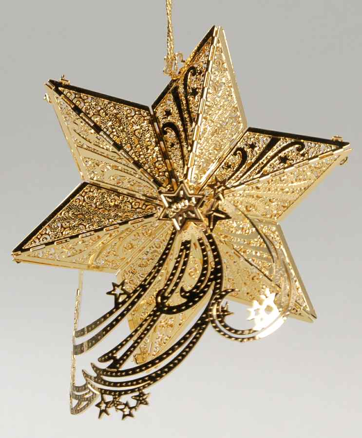 2004 Gold Christmas Ornament Collection Shooting Star - Boxed by Danbury Mint-1