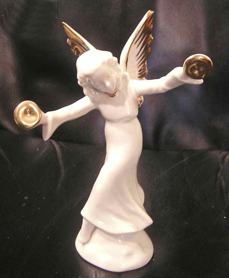 Angel Musicians-Gold Angel With Cymbals - No Box by Dresden (German)-1
