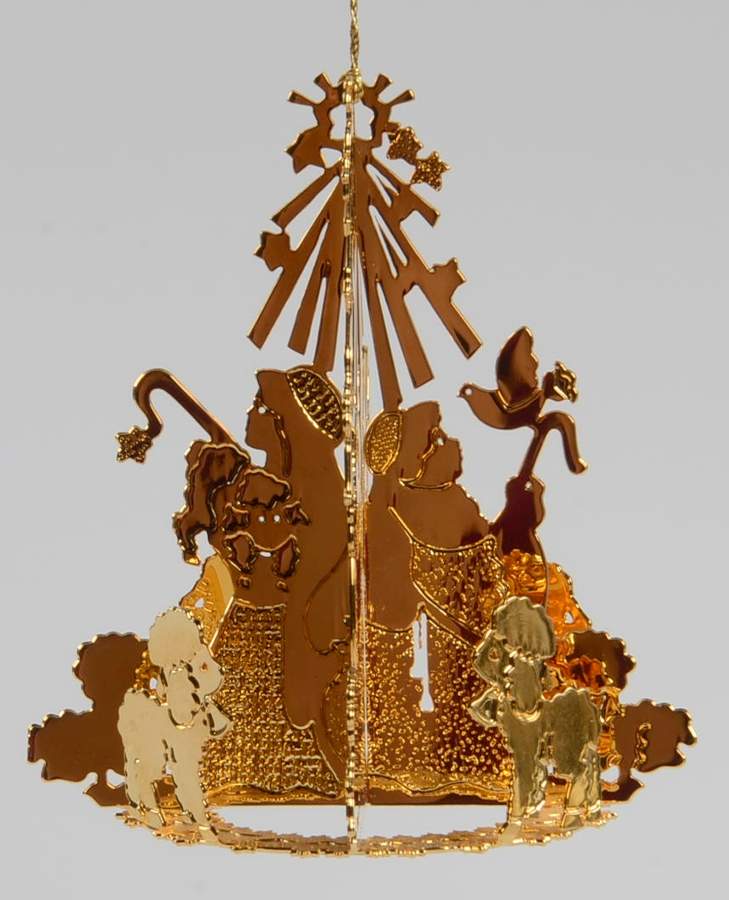 1991 Gold Christmas Ornament Collection Holy Night - No Box by Danbury Mint-1