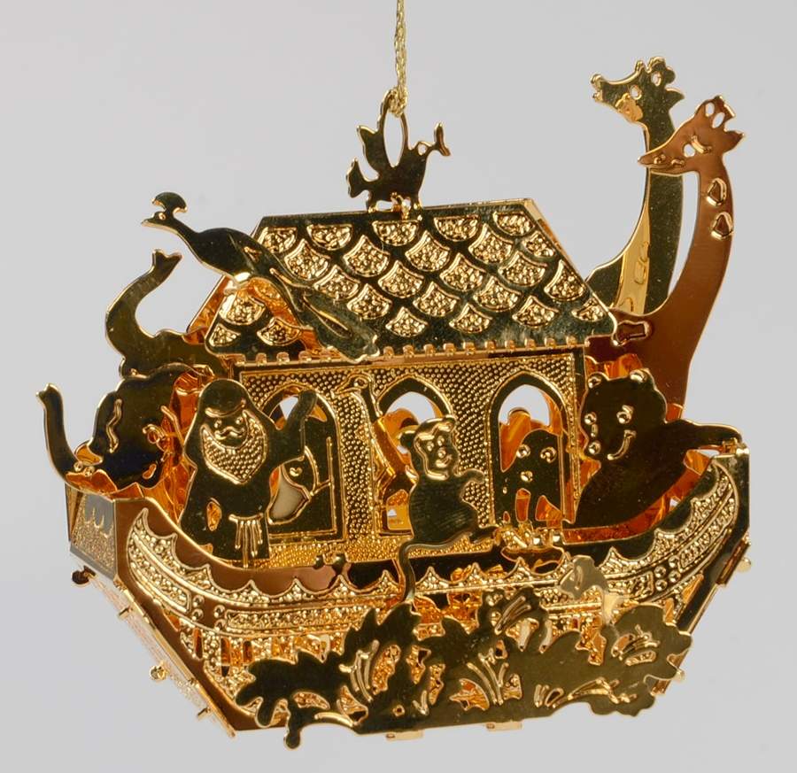 1991 Gold Christmas Ornament Collection Noah's Ark - No Box by Danbury Mint-1
