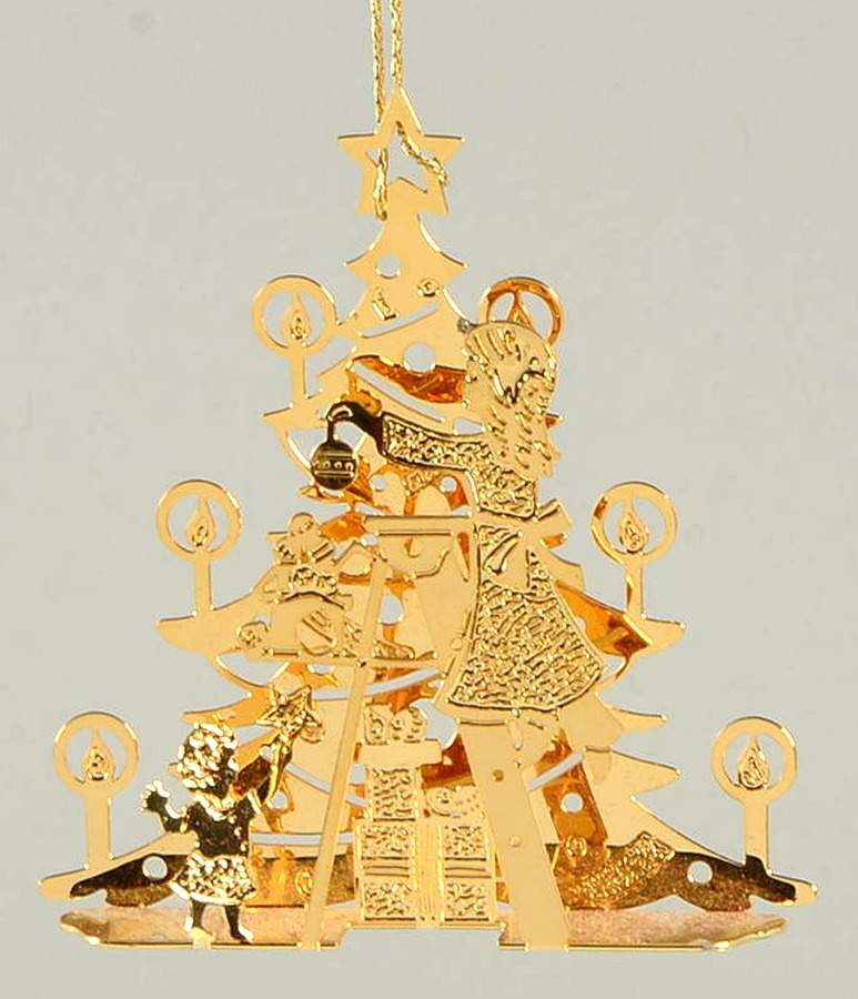 1991 Gold Christmas Ornament Collection Decorating The Tree - Boxed by Danbury Mint-1