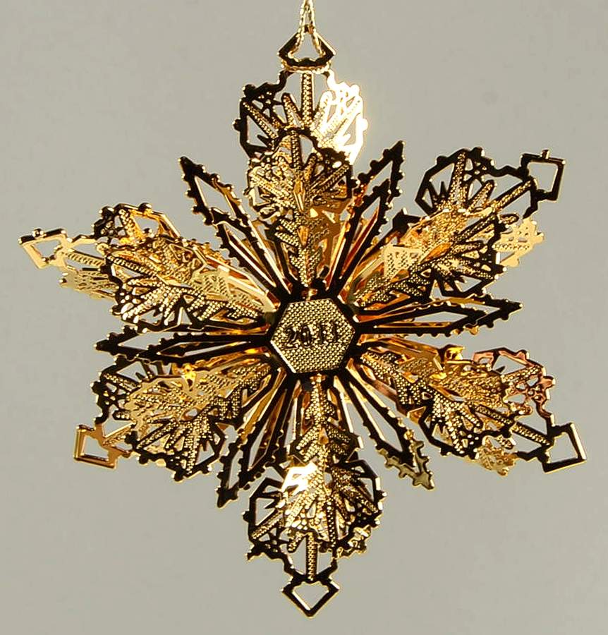 2011 Gold Christmas Ornament Collection Glistening Snowflake - No Box by Danbury Mint-1