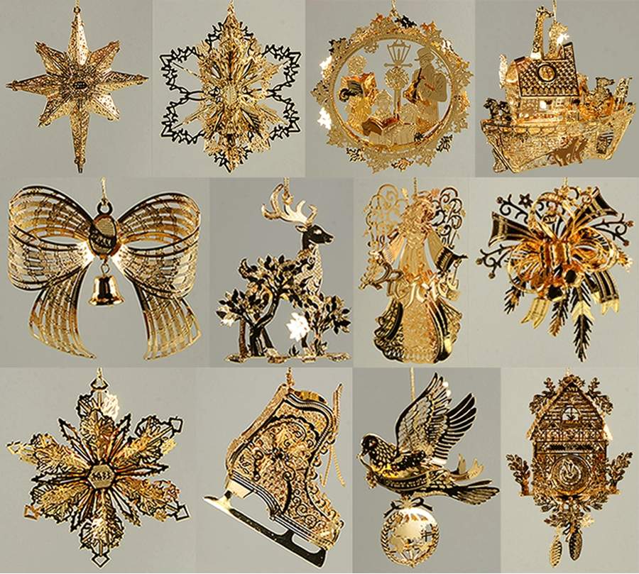 2011 Gold Christmas Ornament Collection Boxed Set Of 12 Ornaments - Boxed by Danbury Mint-1