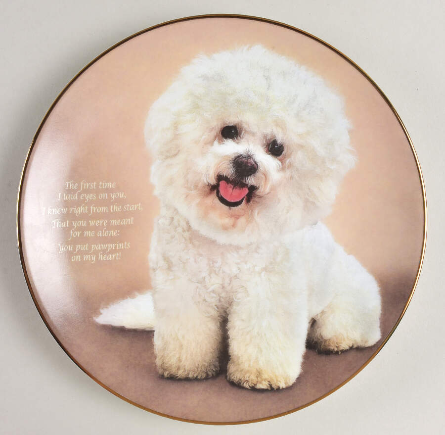 Cherished Bichons Pawprints On My Heart - No Box by Danbury Mint-1