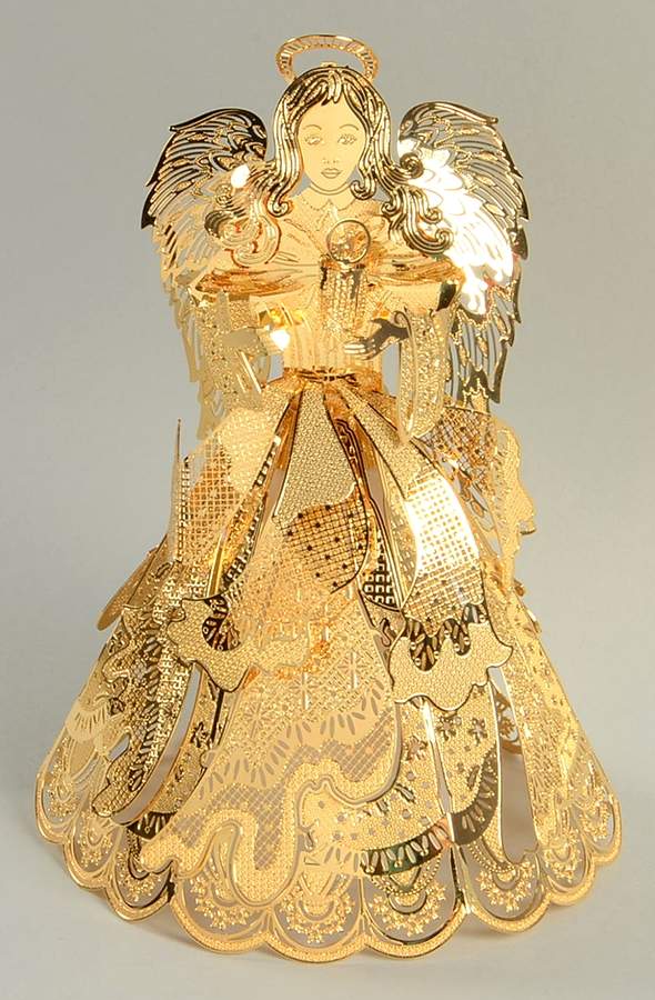 Gold Tree Topper Celestial Angel - With Box by Danbury Mint-1