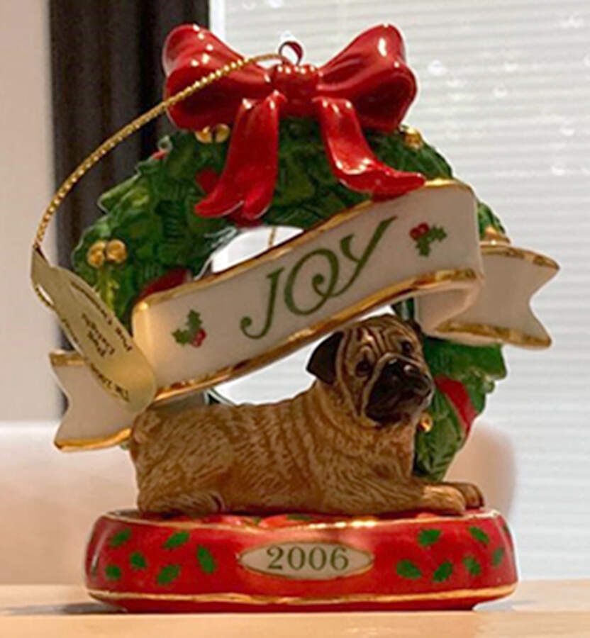 Annual Pug Ornament Pug Delight - No Box by Danbury Mint-1