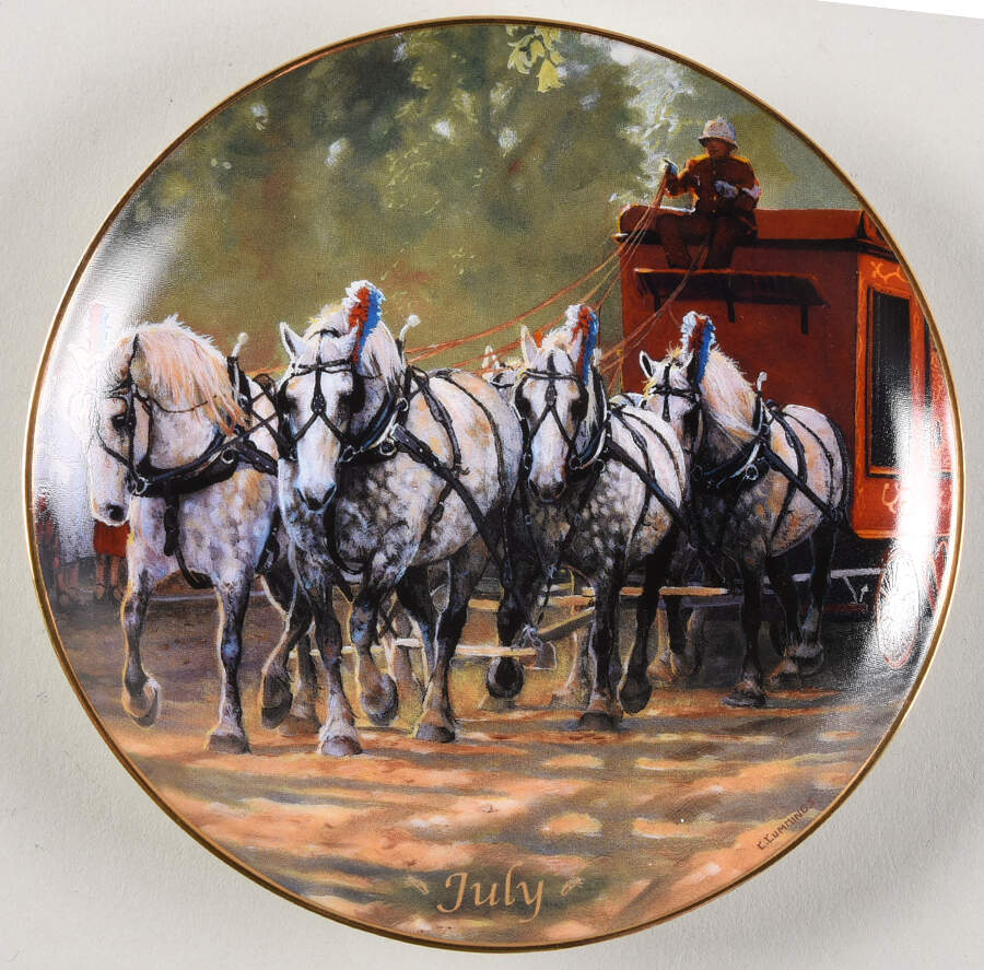 Horses for All Seasons Calendar Plates July - No Box by Danbury Mint-1