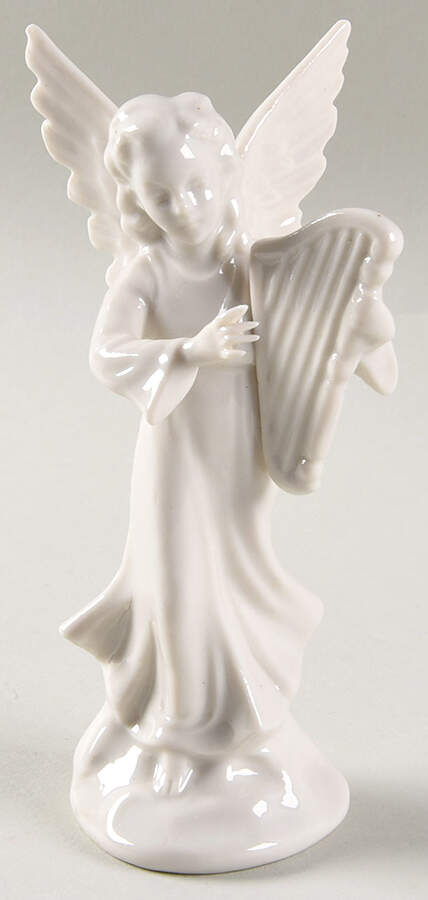 Angel Musicians #6 Angel With Harp - No Box by Dresden (German)-1