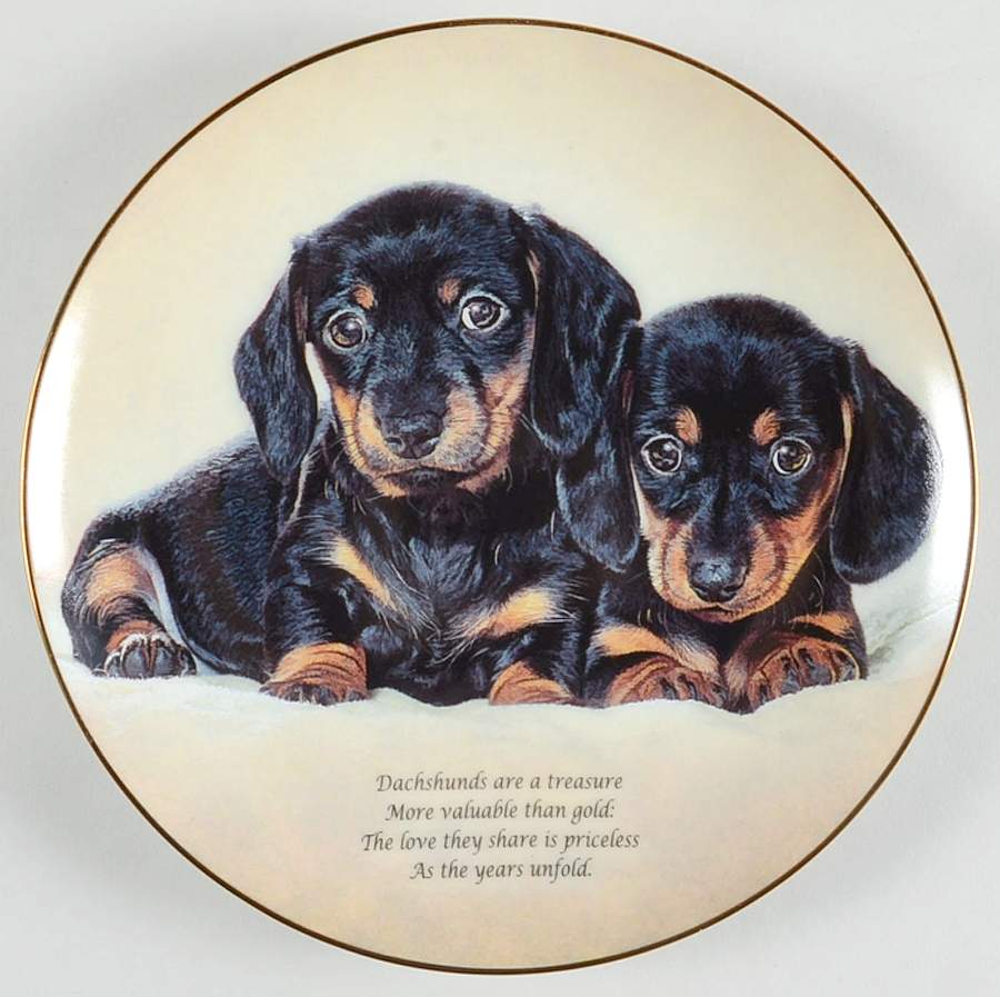 Cherished Dachshunds Love They Share - No Box by Danbury Mint-1