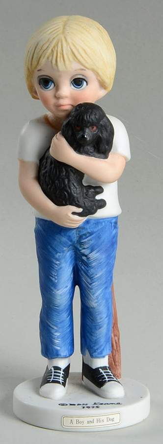 Margaret Keane Children Collection A Boy And His Dog - No Box by Dave Grossman-1