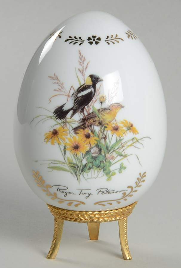 Songbirds Porcelain Egg Bobolink - No Box by Danbury Mint-1