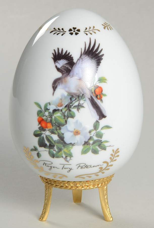 Songbirds Porcelain Egg Mockingbird - No Box by Danbury Mint-1