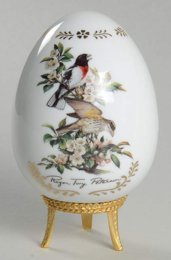 Songbirds Porcelain Egg Rose-Breasted Grosbeak - No Box by Danbury Mint-1