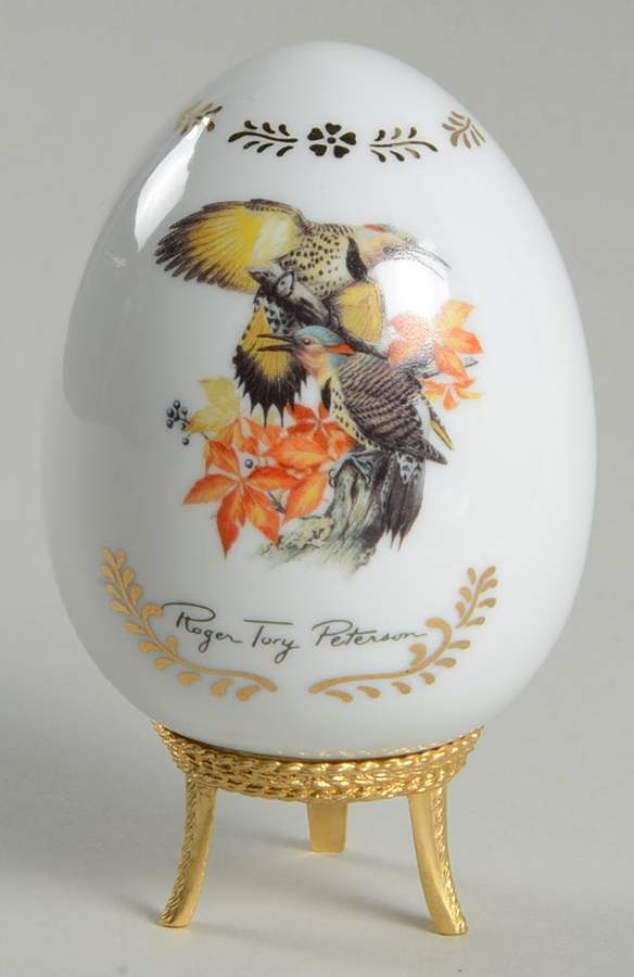 Songbirds Porcelain Egg Flicker - With Box by Danbury Mint-1
