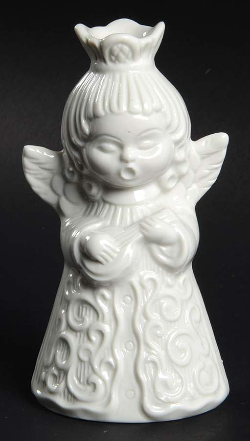 Angel Musician Candleholder Angel With Lute - No Box by Dresden (German)-1