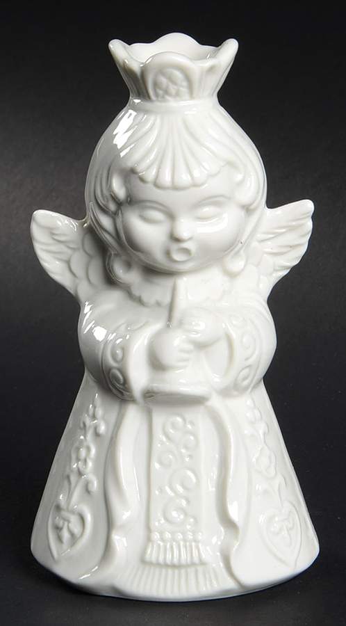 Angel Musician Candleholder Angel With Horn - No Box by Dresden (German)-1