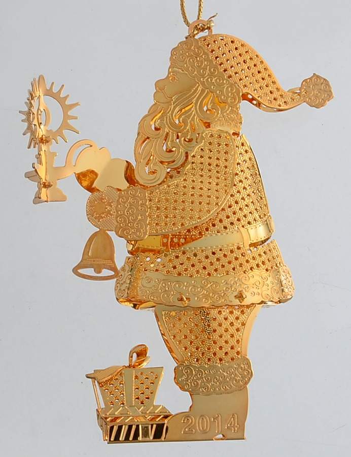 2014 Gold Christmas Ornament Collection Jolly Old St Nick - Boxed by Danbury Mint-1